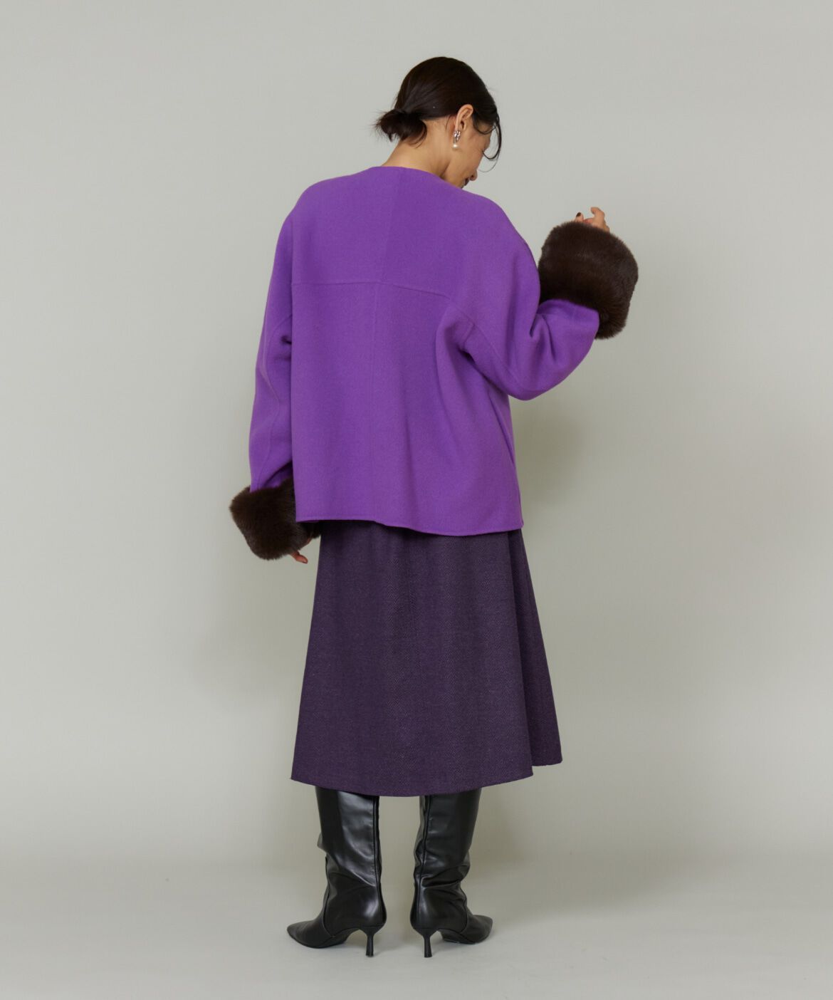 Le Souk「《45th限定企画》ファー付きクルーネックリバーコート」|その他|