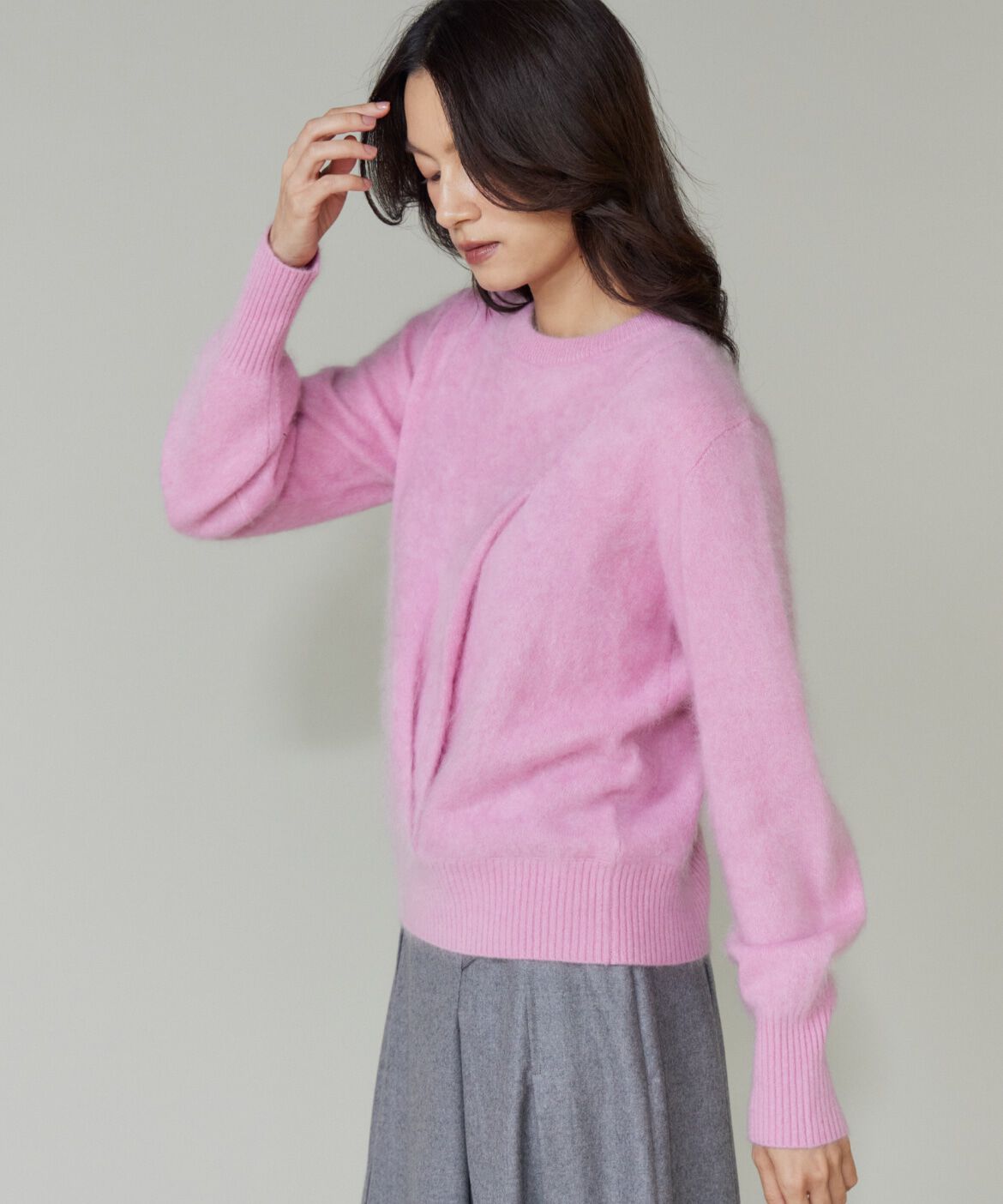 la veille by SUPERIOR CLOSET「《大きいサイズ》カシミヤタックプルオーバー」|ニット・セーター|