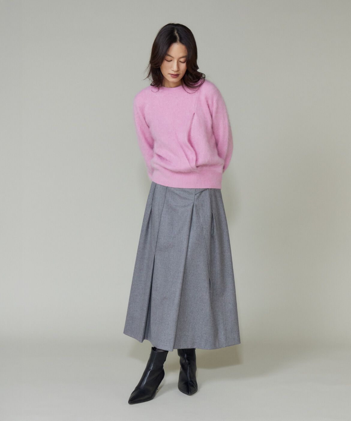 la veille by SUPERIOR CLOSET「《大きいサイズ》カシミヤタックプルオーバー」|ニット・セーター|