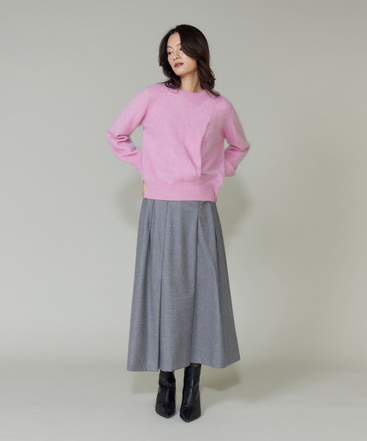 la veille by SUPERIOR CLOSET「《大きいサイズ》カシミヤタックプルオーバー」|ニット・セーター|