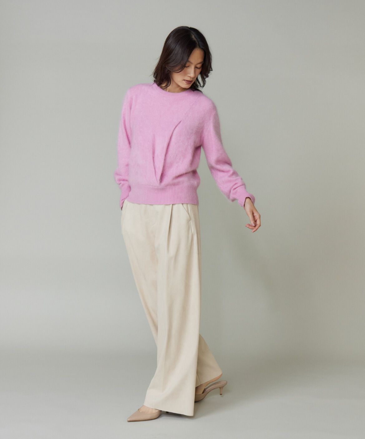 la veille by SUPERIOR CLOSET「《大きいサイズ》カシミヤタックプルオーバー」|ニット・セーター|