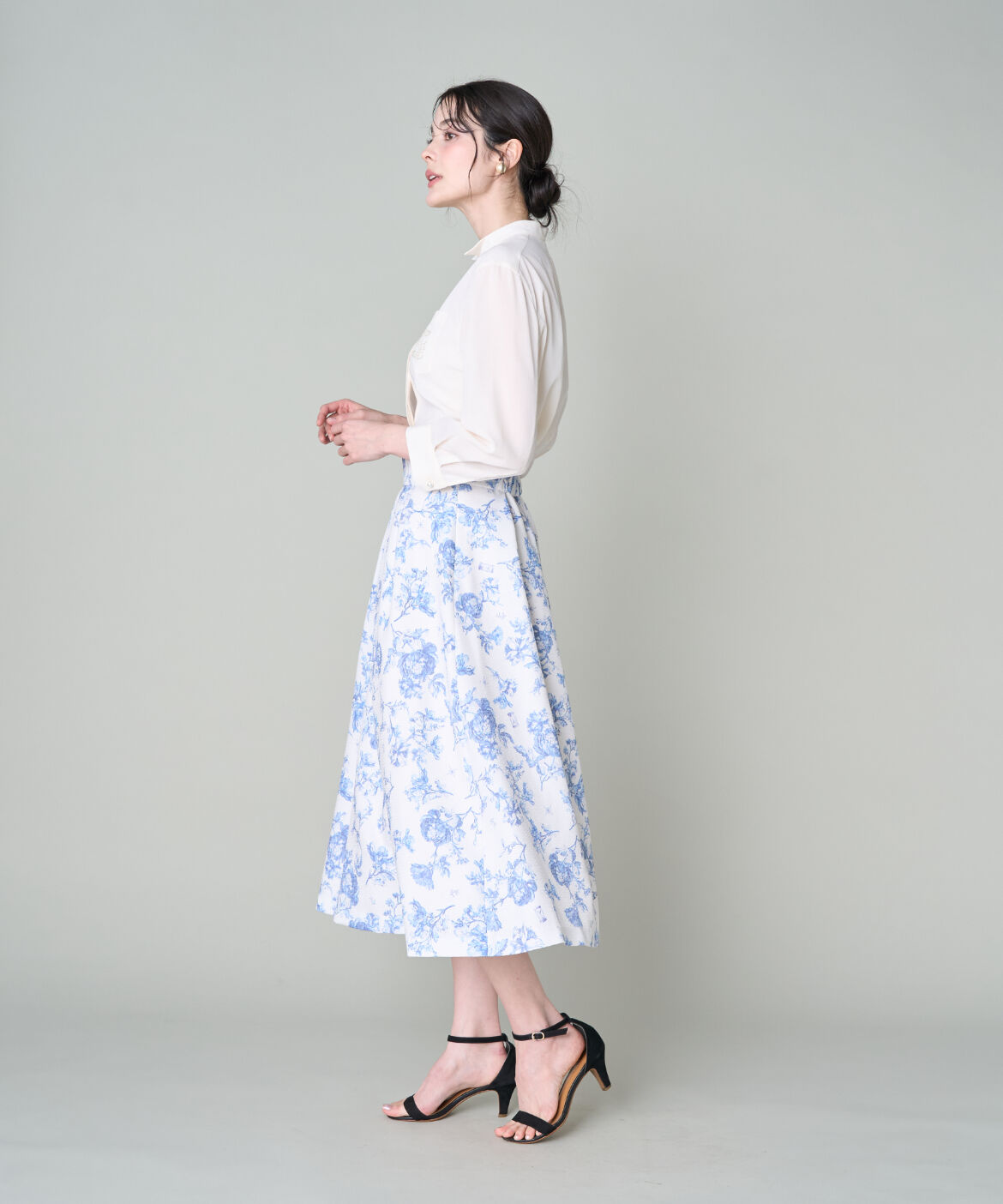 Maglie le cassetto「《大きいサイズ》トワルドジュイ風タックスカート《M Maglie le cassetto》」|フレア|