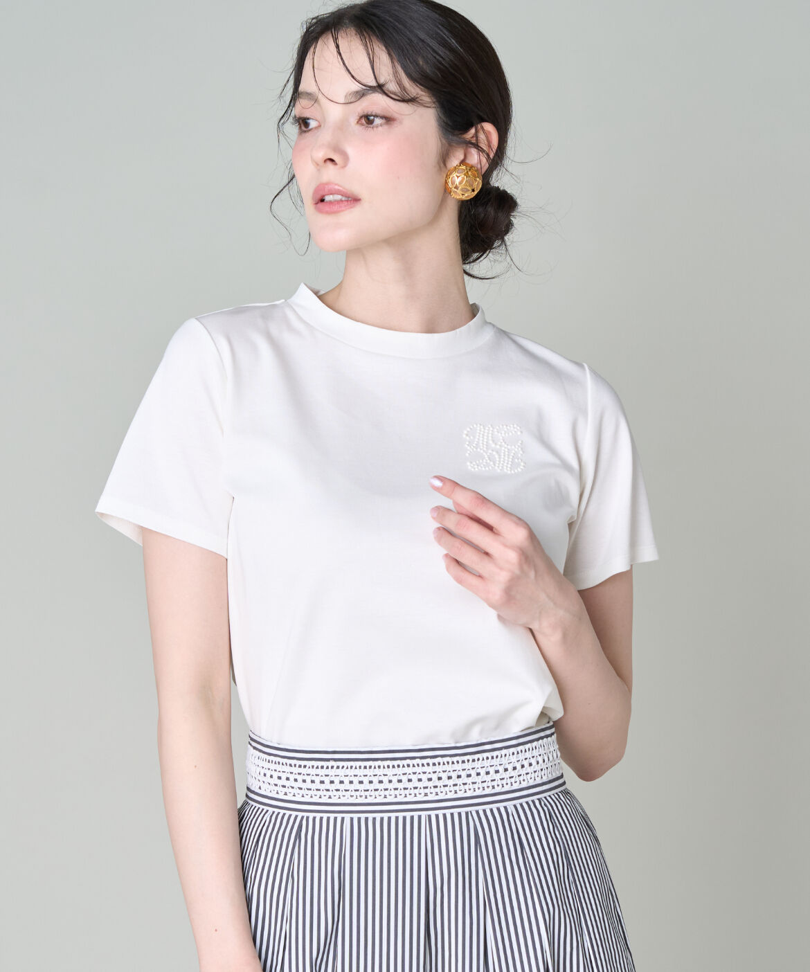 Maglie le cassetto「LOVERコンパクトTシャツ｜毎日に寄り添う名品T」|Tシャツ・カットソー|オフホワイト1