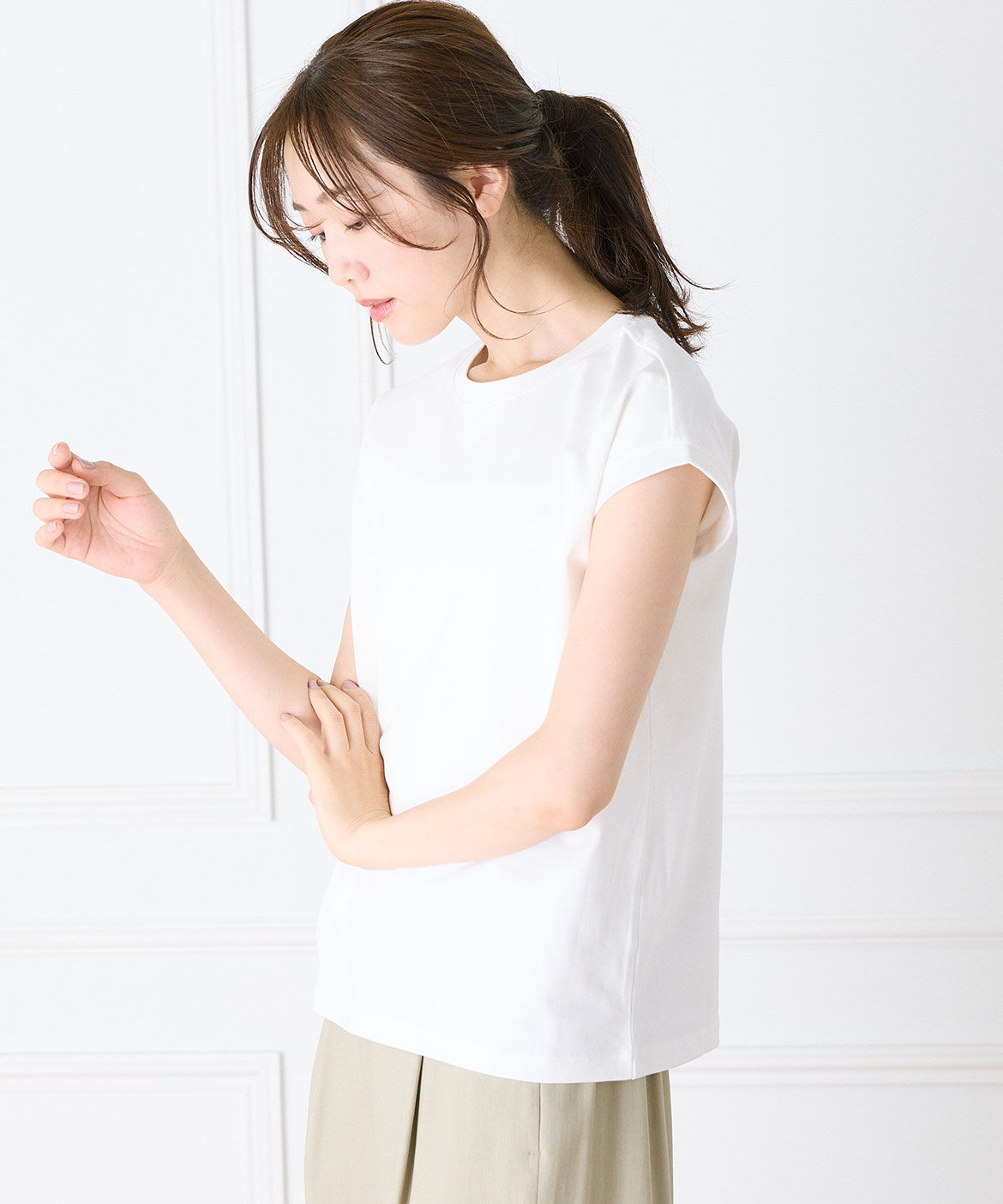 INED「フレンチスリーブTシャツ」|Tシャツ・カットソー|