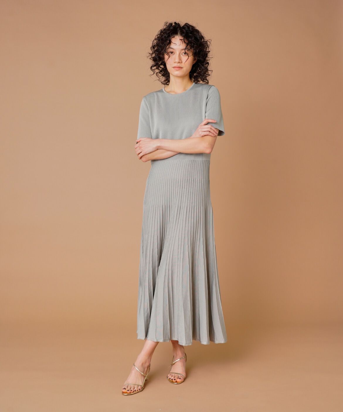la veille by SUPERIOR CLOSET「《大きいサイズ》プリーツニットワンピース」|ワンピース|