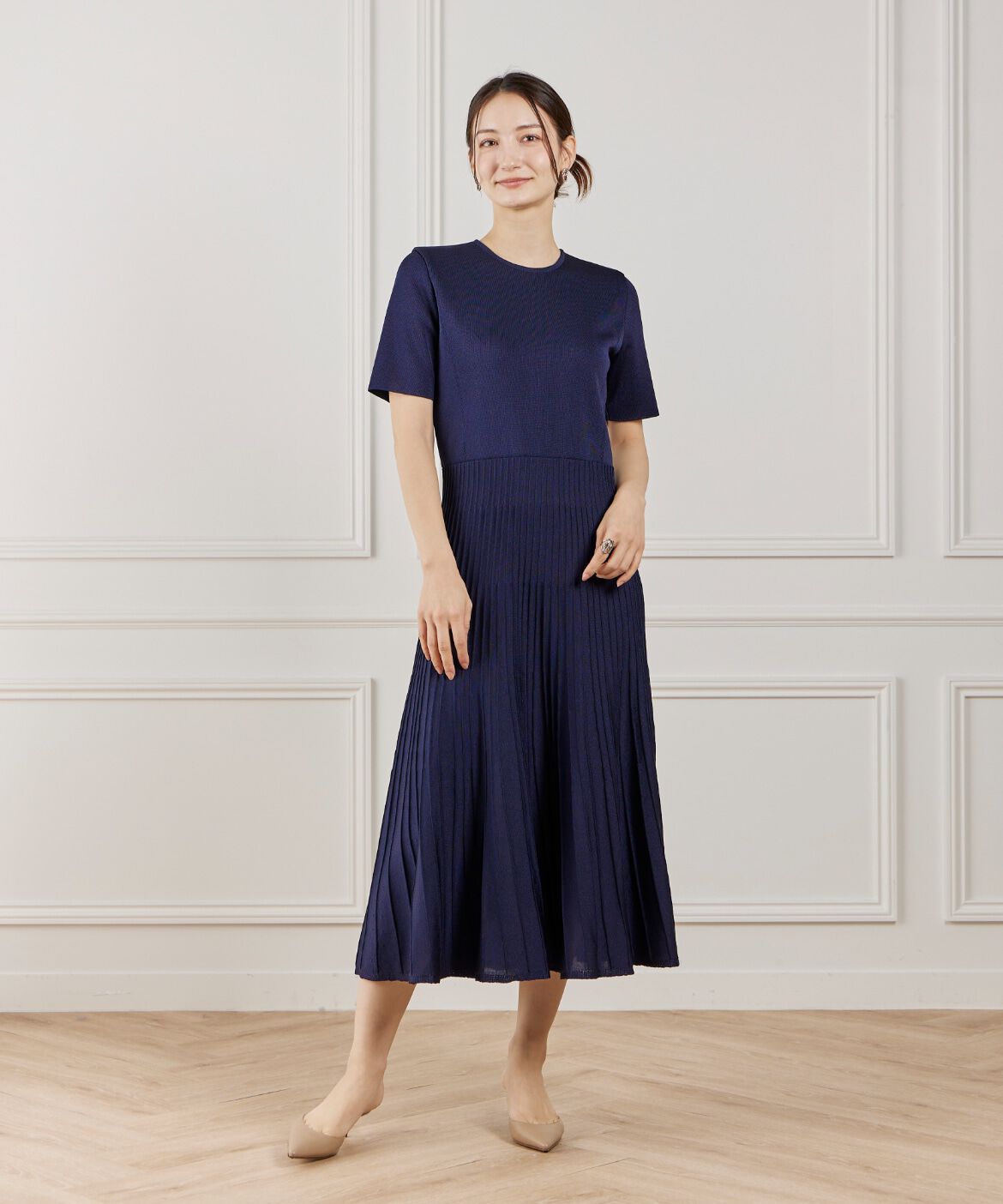 la veille by SUPERIOR CLOSET「《大きいサイズ》プリーツニットワンピース」|ワンピース|
