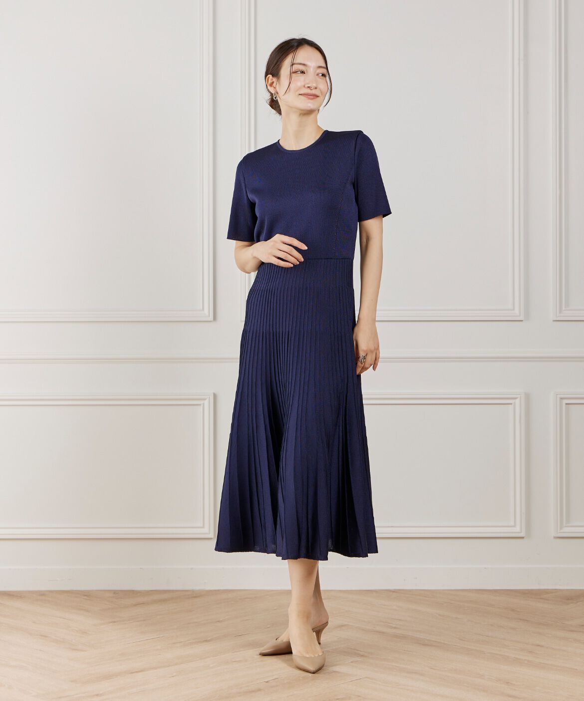 la veille by SUPERIOR CLOSET「《大きいサイズ》プリーツニットワンピース」|ワンピース|