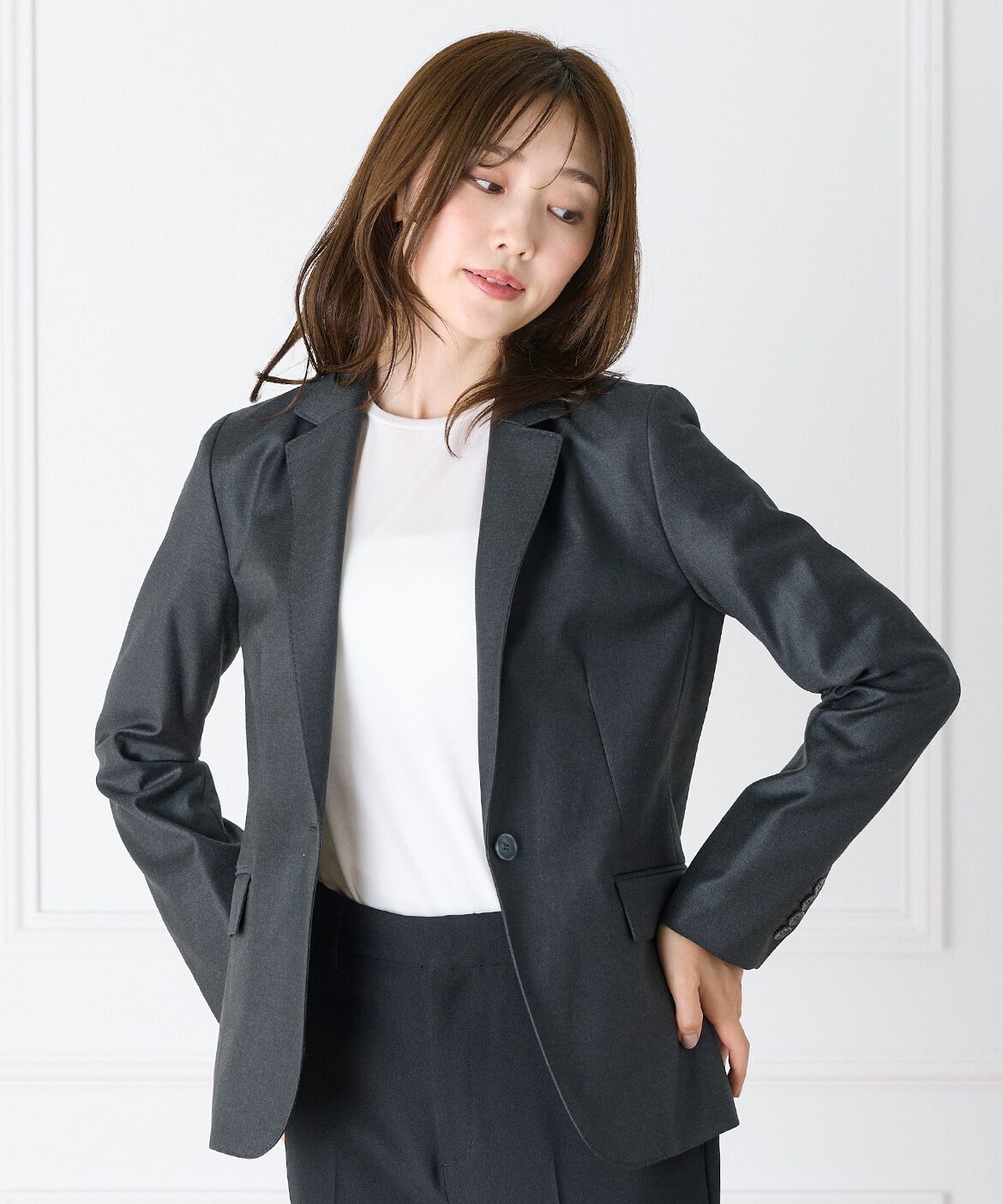 INED「《大きいｻｲｽﾞ》ｼﾝｸﾞﾙﾃｰﾗｰﾄﾞｼﾞｬｹｯﾄ《Loro Piana/ﾛﾛ  」|テーラードジャケット|