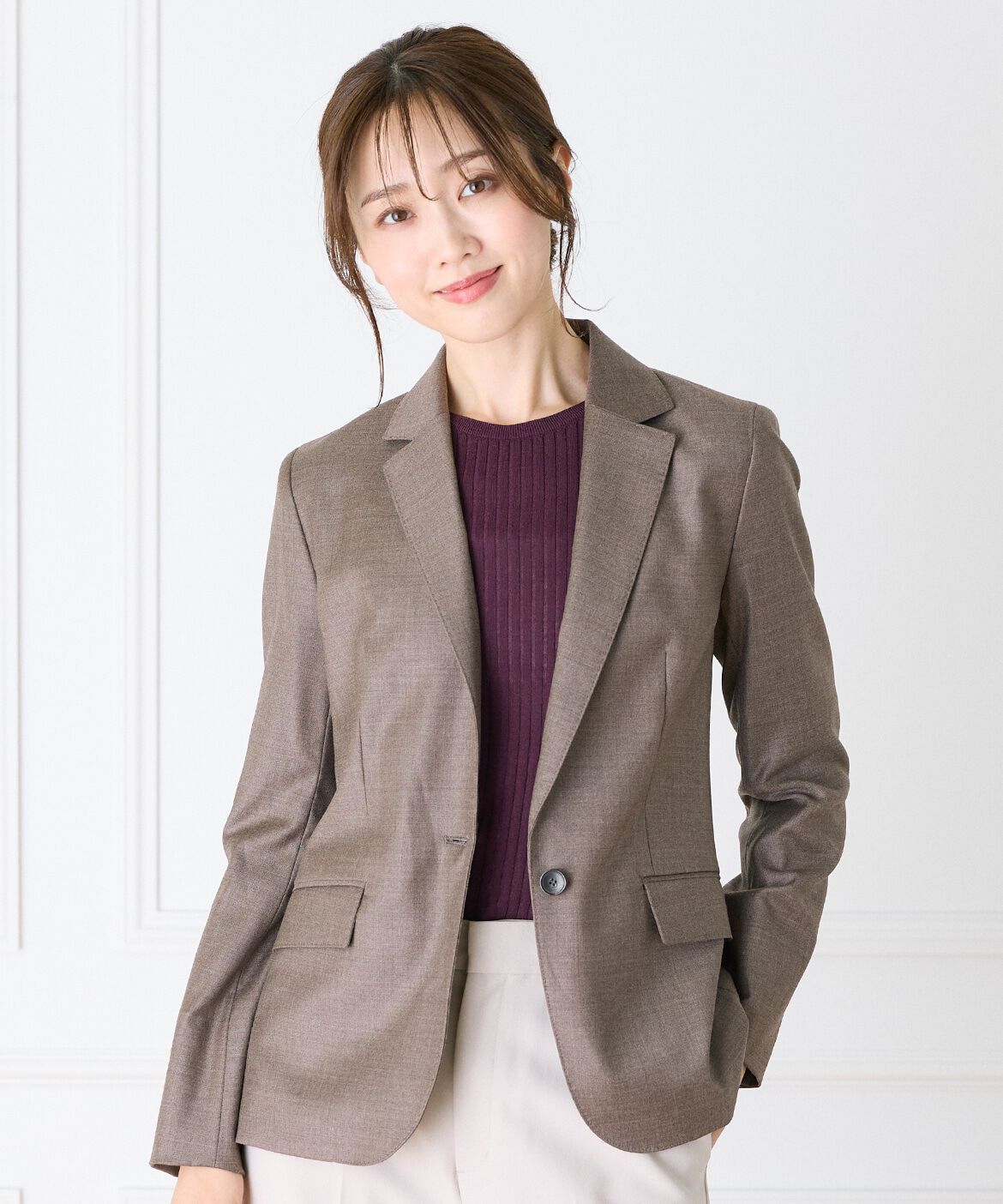 INED「《大きいｻｲｽﾞ》ｼﾝｸﾞﾙﾃｰﾗｰﾄﾞｼﾞｬｹｯﾄ《Loro Piana/ﾛﾛ  」|テーラードジャケット|