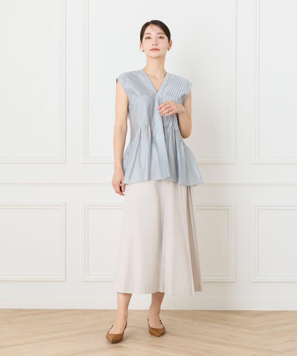 la veille by SUPERIOR CLOSET「《大きいサイズ》ピンタックブラウス」|シャツ・ブラウス|