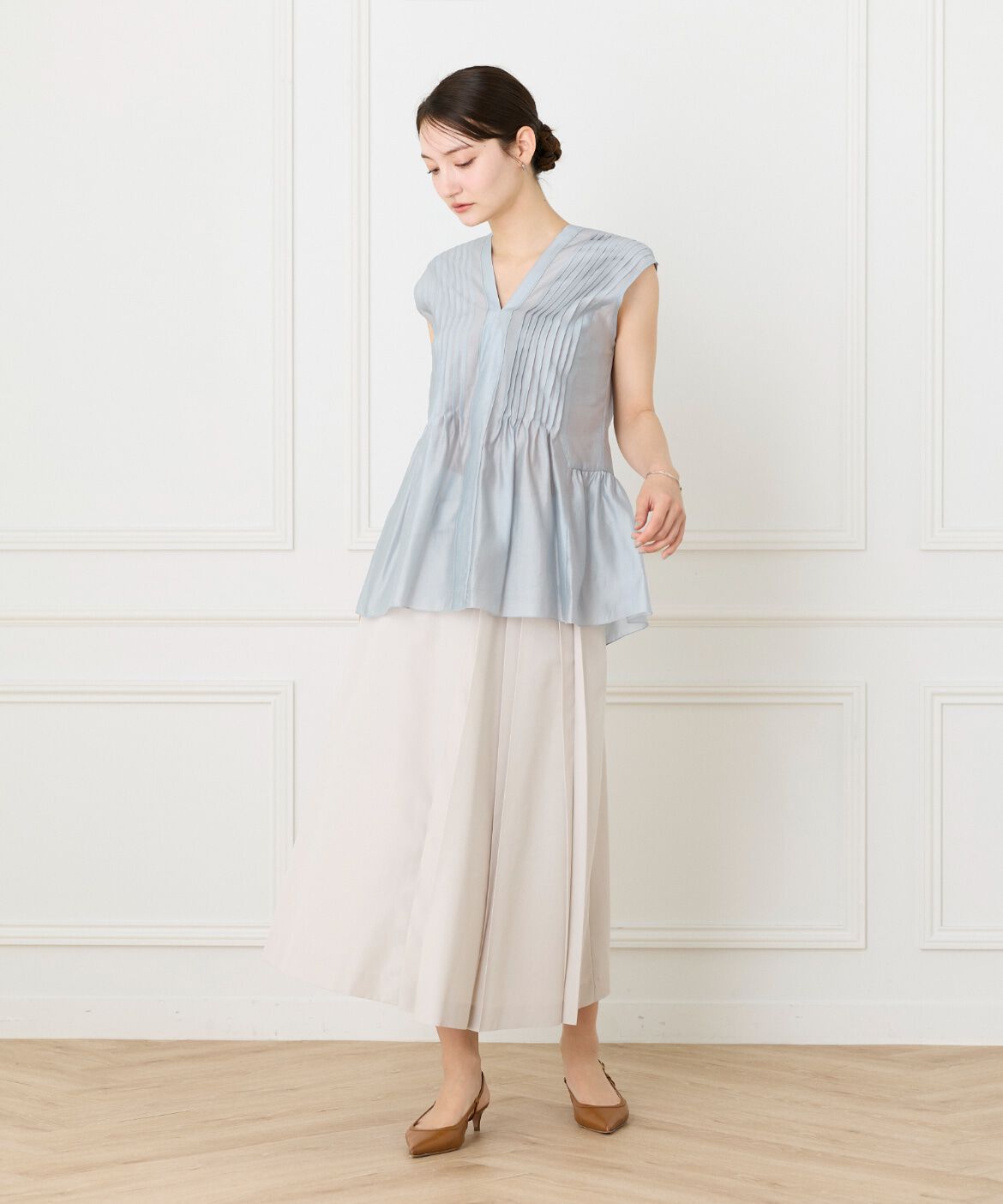 la veille by SUPERIOR CLOSET「《大きいサイズ》ピンタックブラウス」|シャツ・ブラウス|