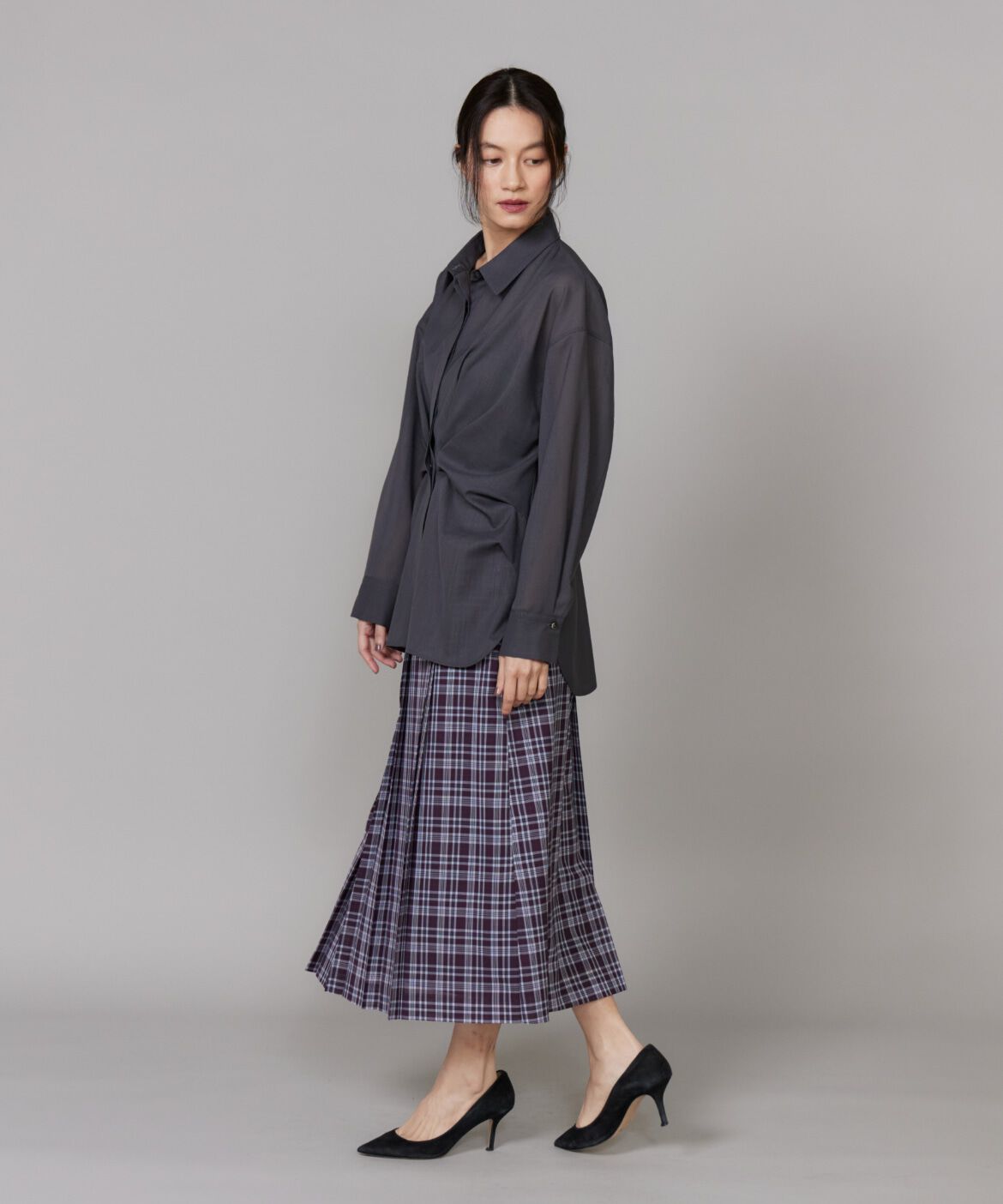 INED「ｱｼﾝﾒﾄﾘｰﾌﾟﾘｰﾂｽｶｰﾄ《la veille by SUPERIOR CLOSET》|動くたび表  」|スカート|