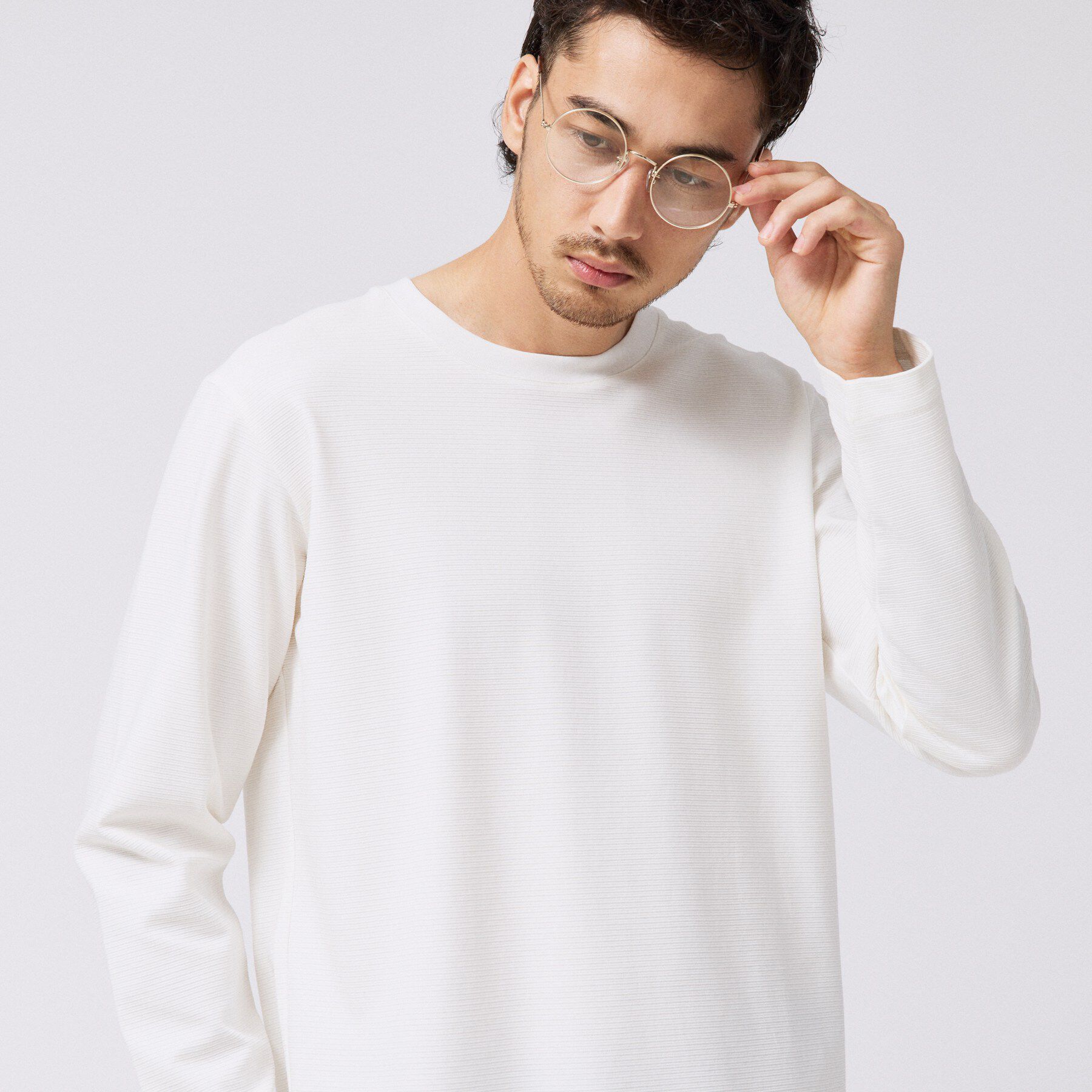 TAKEO KIKUCHI「2重編みガーター ボーダー 長袖 Tシャツ」|Tシャツ・カットソー|