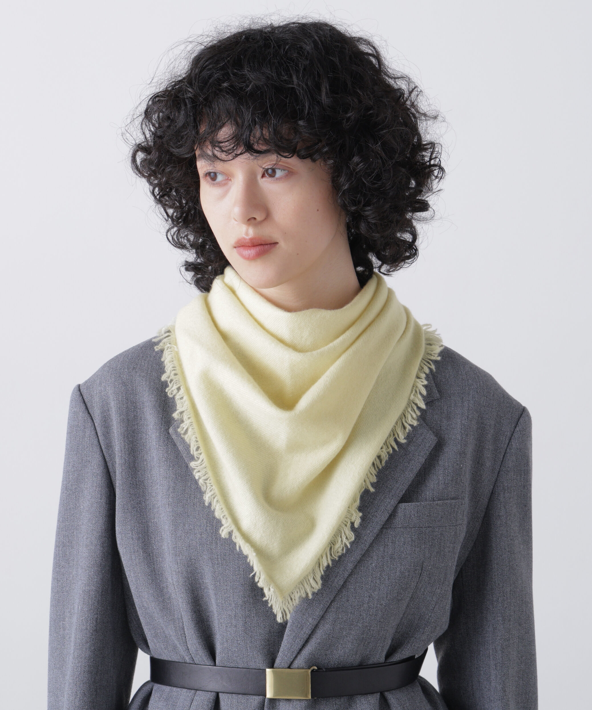 YLEVE 「YLEVE / CASHMERE KNIT TRIANGLE STOLE」|マフラー|LEMONGRASS1
