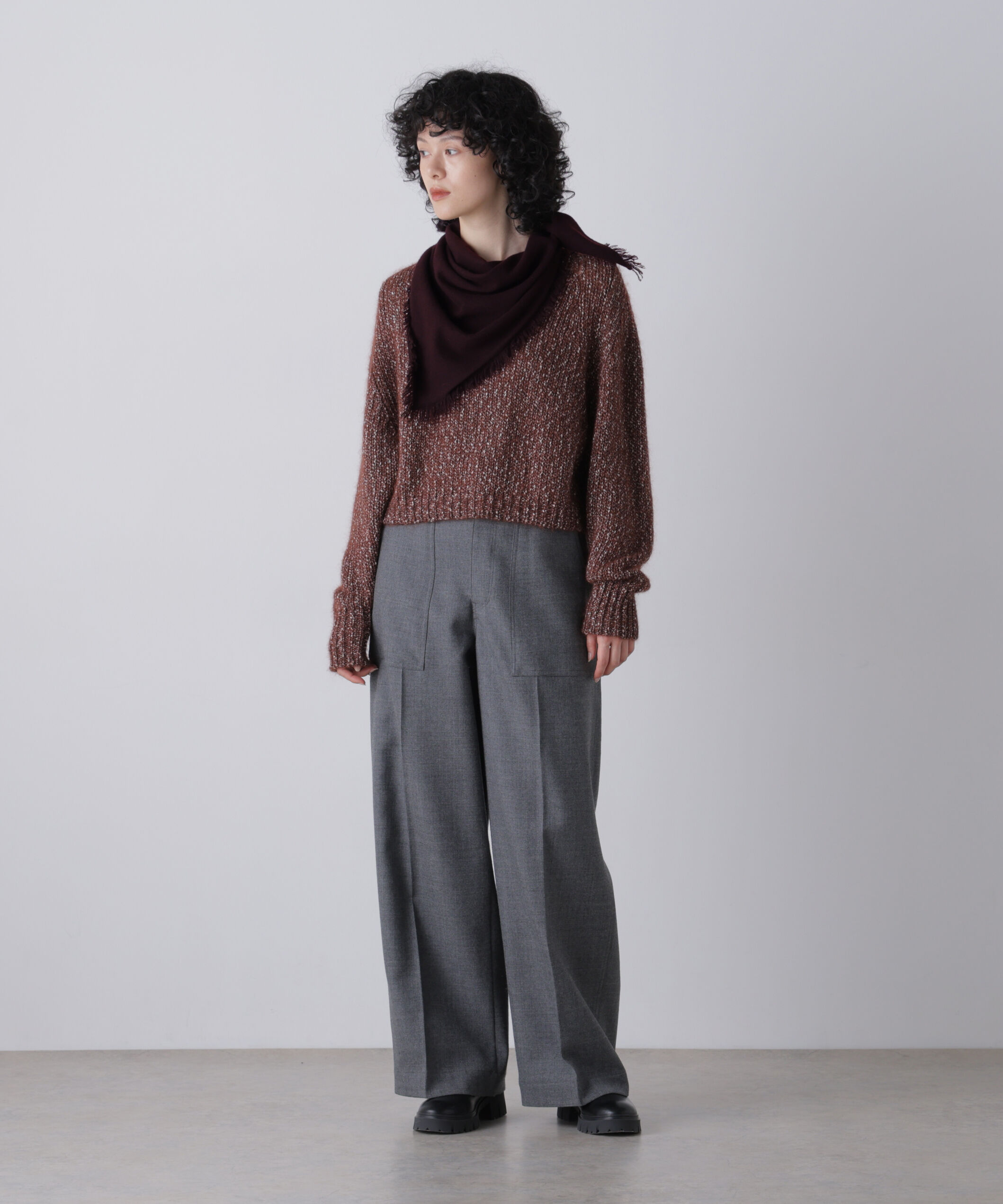 YLEVE 「YLEVE / CASHMERE KNIT TRIANGLE STOLE」|マフラー|