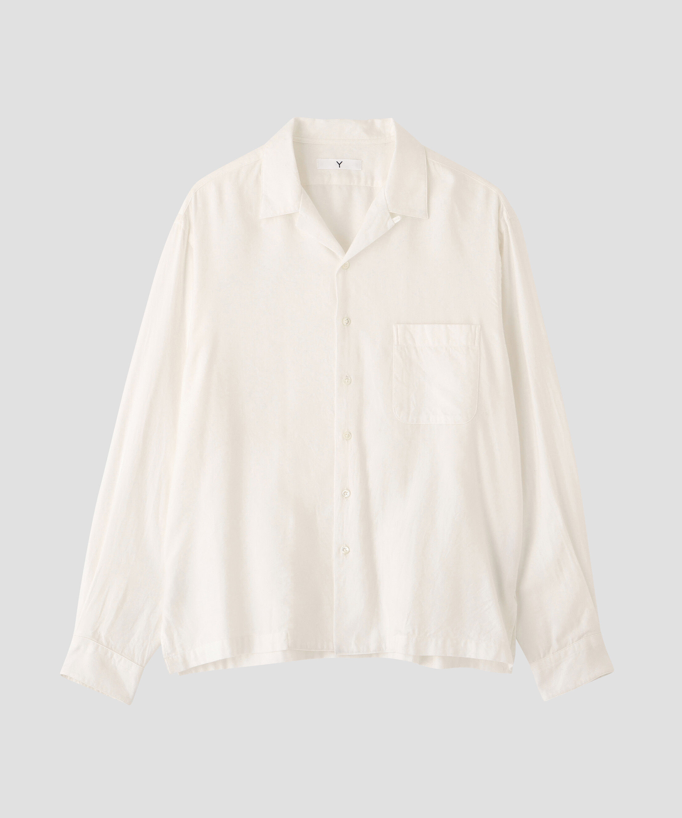 YLEVE 「Ｙ /  [UNISEX] BRUSHED ORGANIC COTTON TENCEL OPEN COLLAR SHIRT」|シャツ・ブラウス|