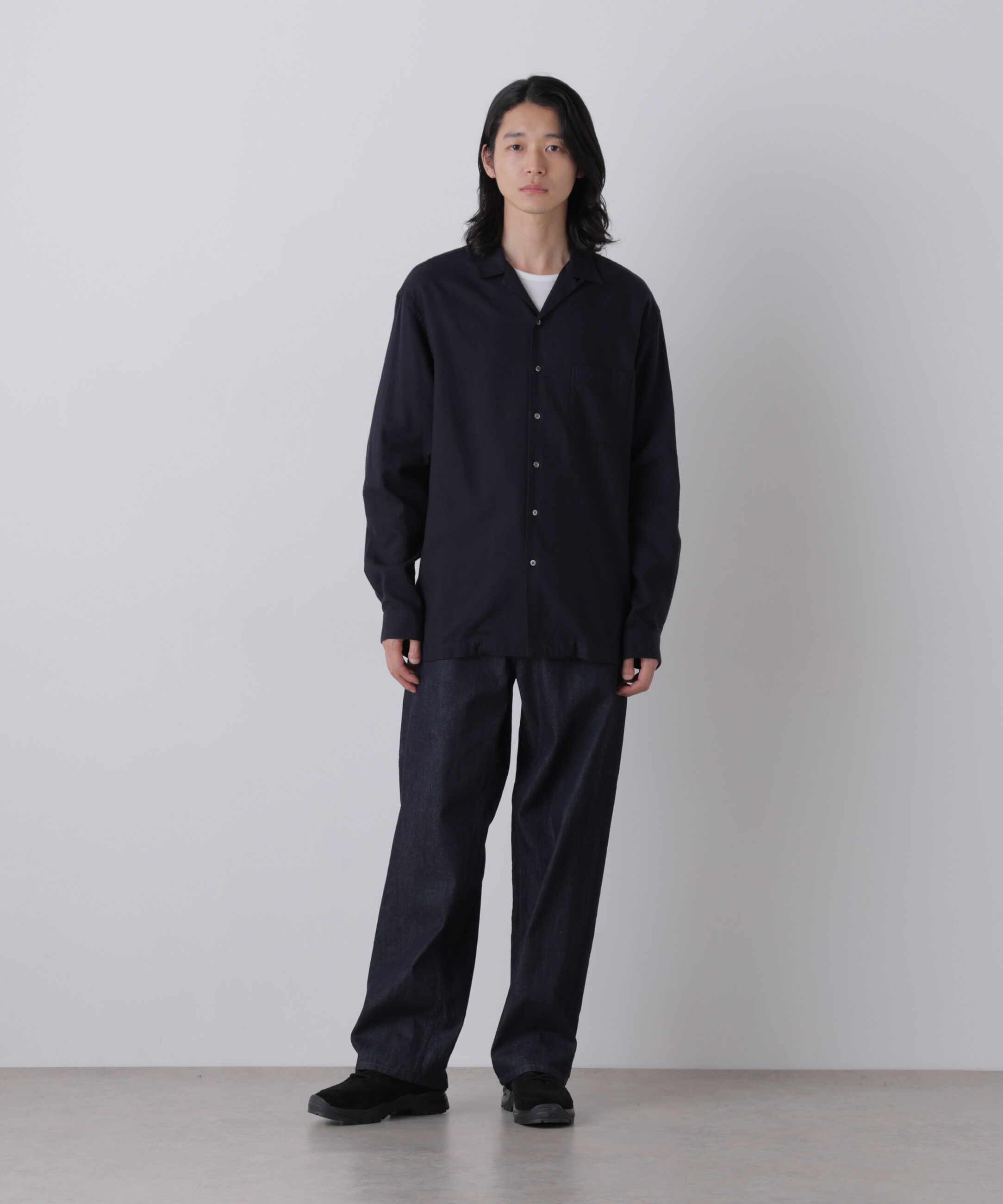 YLEVE 「Ｙ /  [UNISEX] BRUSHED ORGANIC COTTON TENCEL OPEN COLLAR SHIRT」|シャツ・ブラウス|
