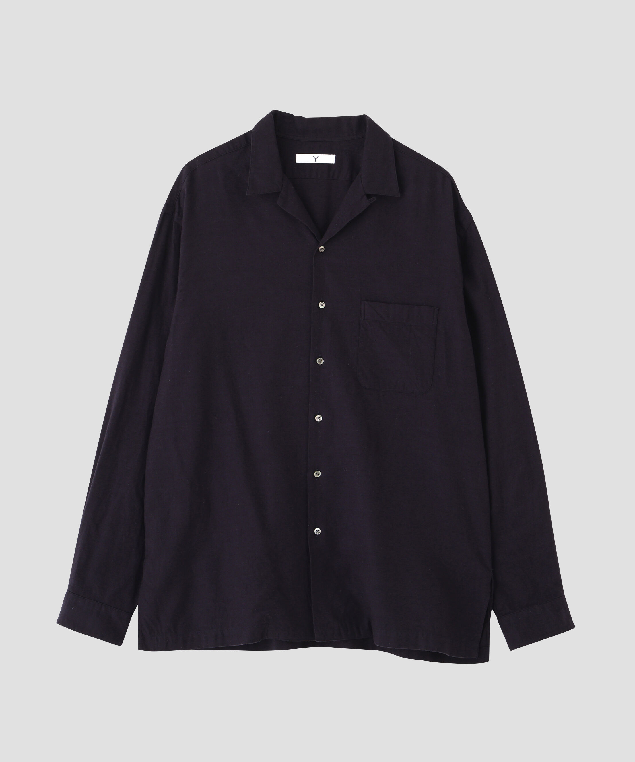 YLEVE 「Ｙ /  [UNISEX] BRUSHED ORGANIC COTTON TENCEL OPEN COLLAR SHIRT」|シャツ・ブラウス|