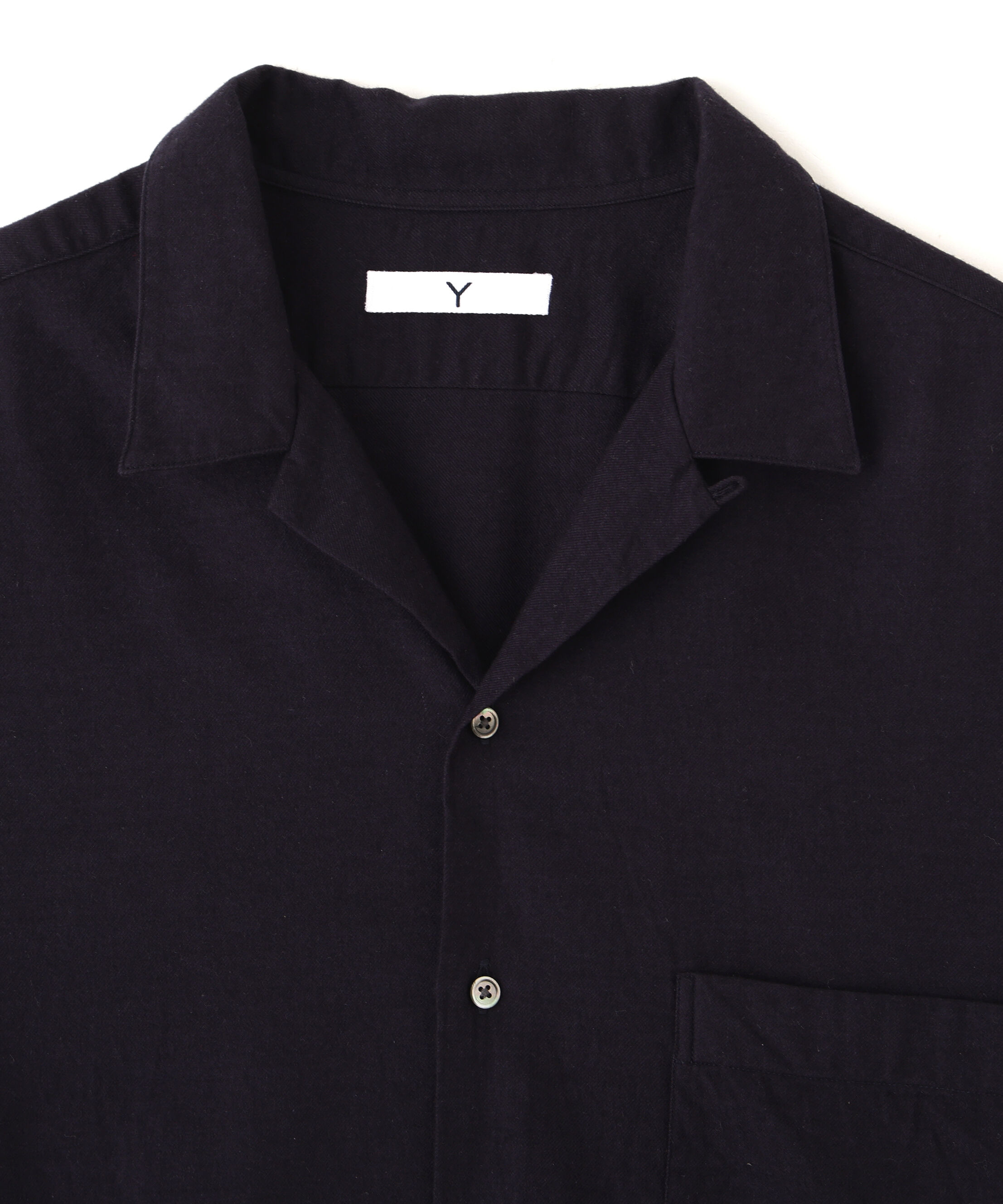 YLEVE 「Ｙ /  [UNISEX] BRUSHED ORGANIC COTTON TENCEL OPEN COLLAR SHIRT」|シャツ・ブラウス|
