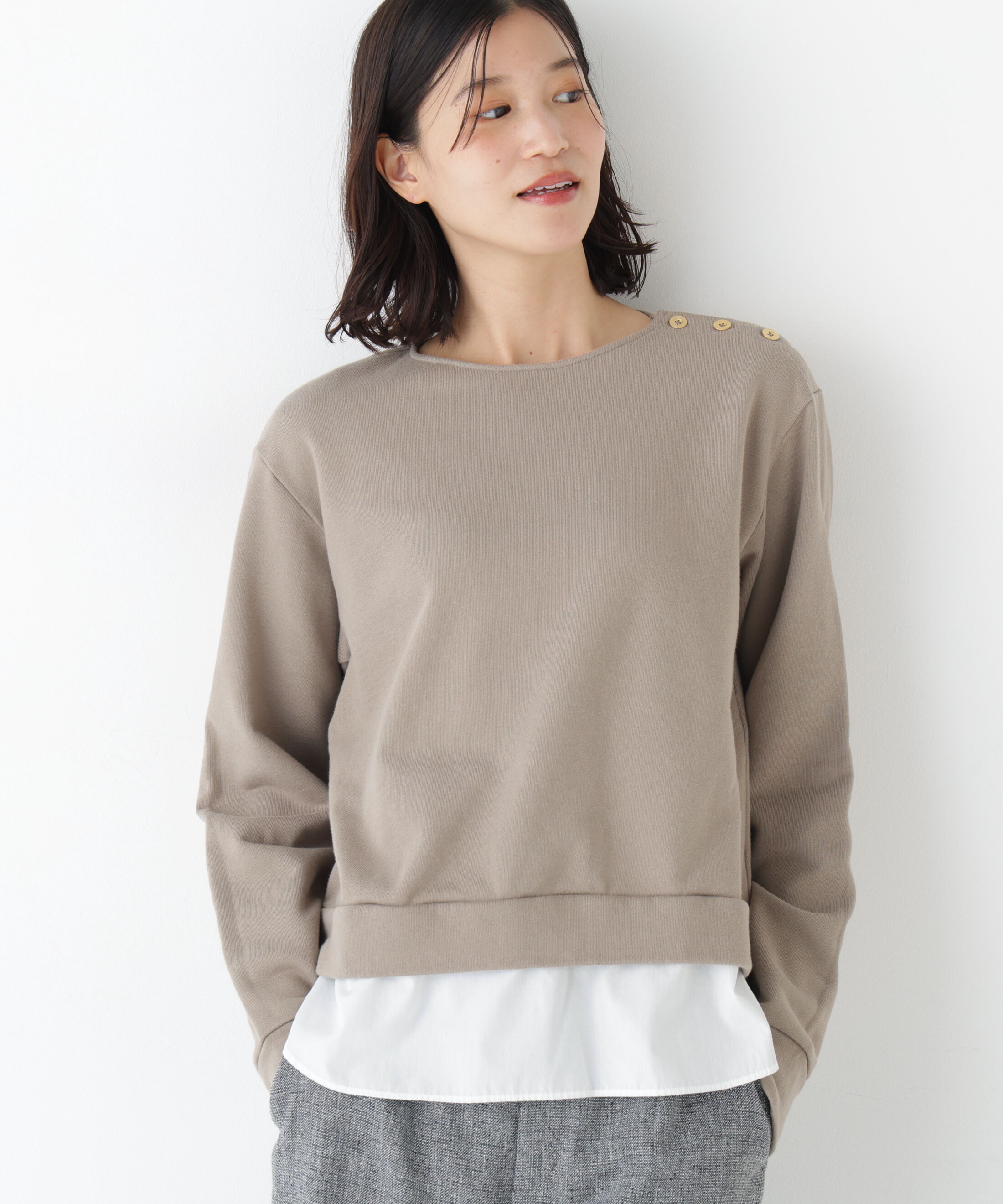 「◆シャツテールドッキングプルオーバー」|Tシャツ・カットソー|
