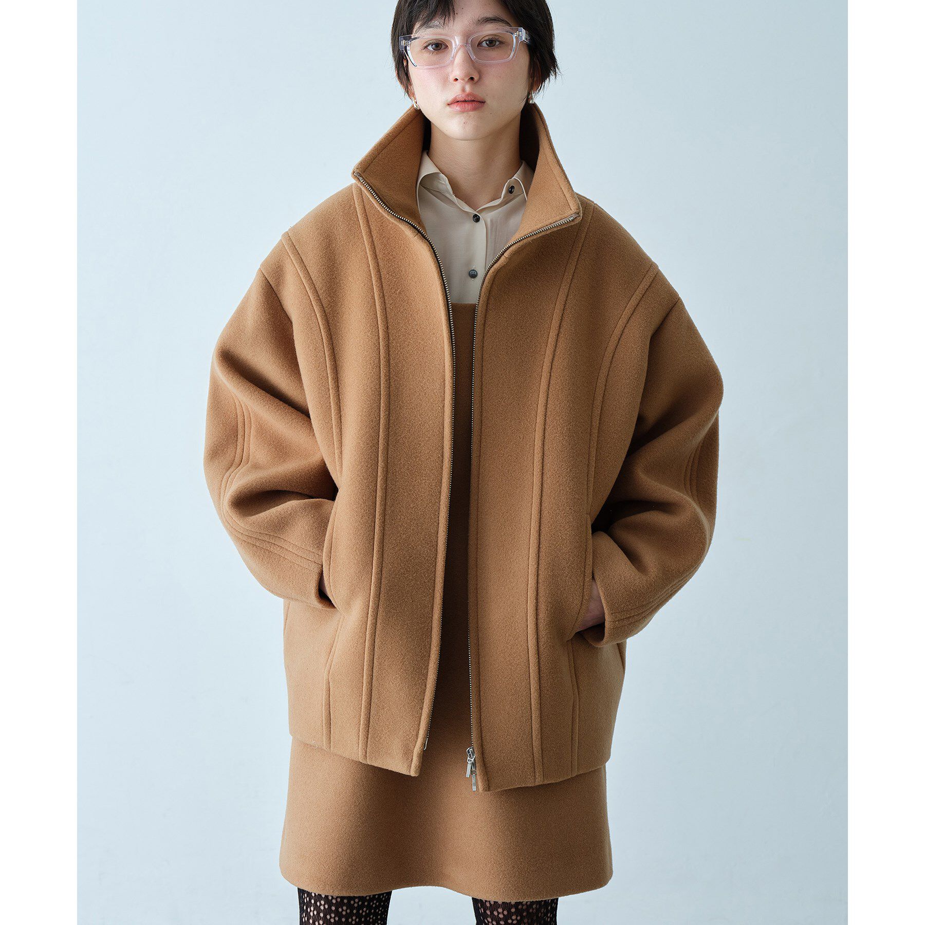 CODE A「wool volume short coat」|その他|キャメルブラウン(0