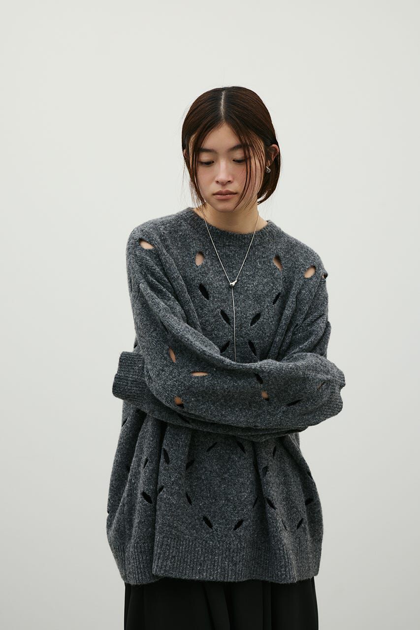 STYLEMIXER「アイレットルーズニット」|ニット・セーター|GRY