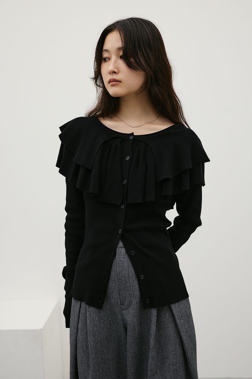 STYLEMIXER「2WAYフリルニットトップ」|ニット・セーター|BLK