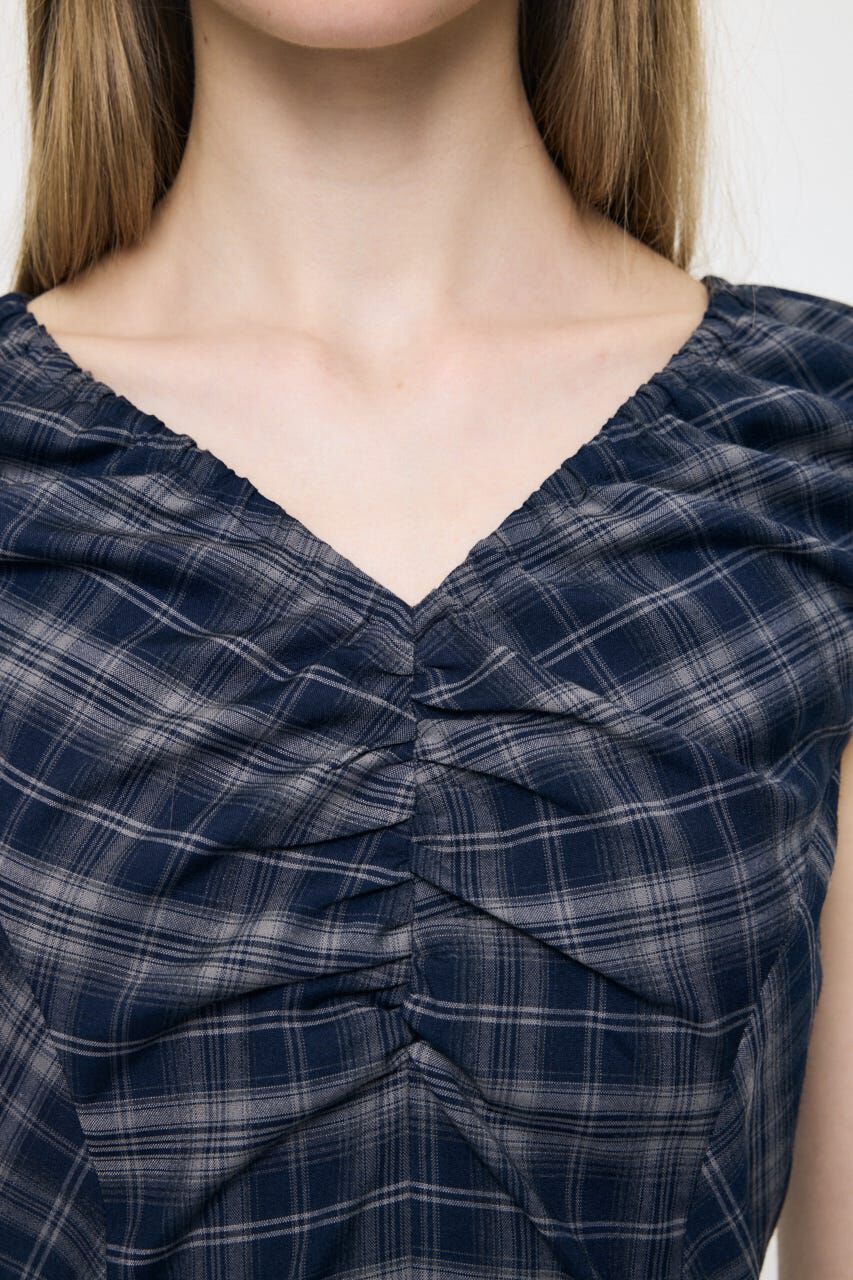 MOUSSY「CHECK BALLOON MINI ドレス」|ワンピース|