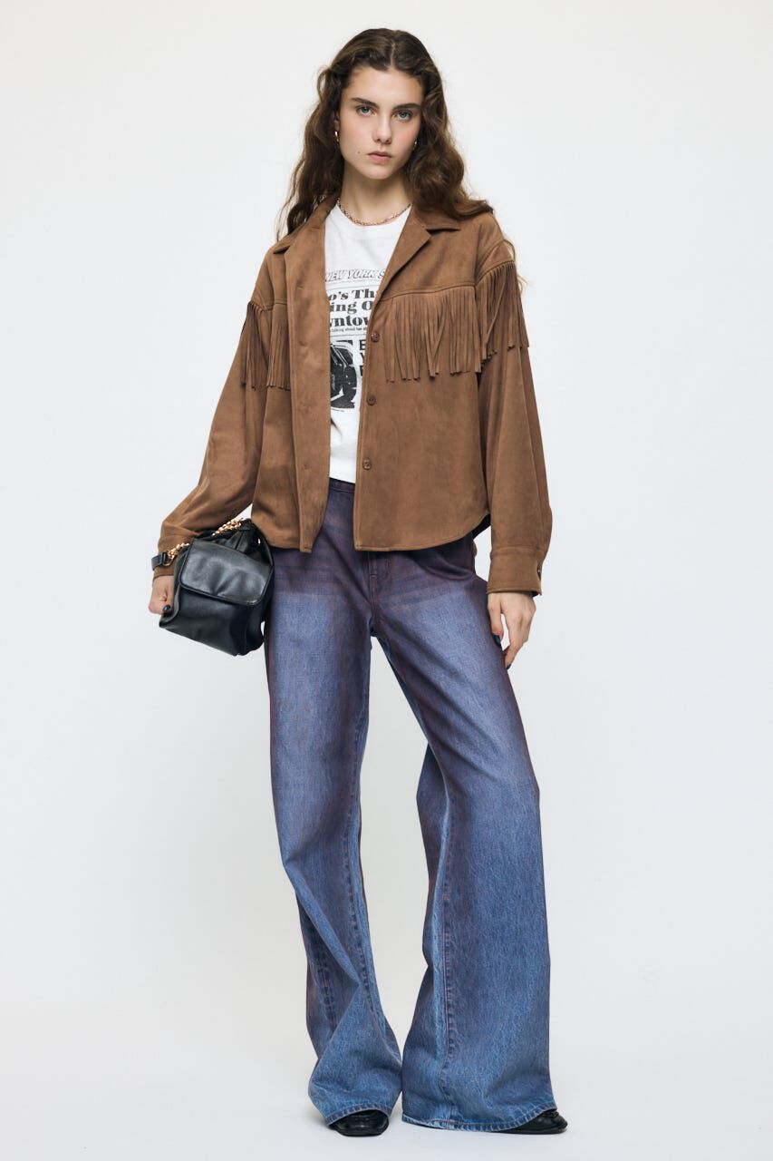 MOUSSY「F/SUEDE FRINGE シャツ」|シャツ・ブラウス|