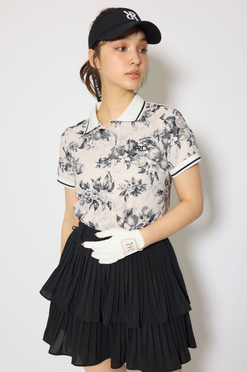 rienda「ラインコンパクトポロトップス」|Tシャツ・カットソー|