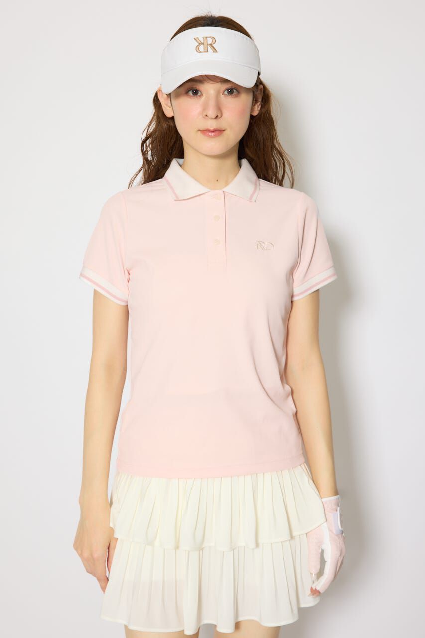 rienda「ラインコンパクトポロトップス」|Tシャツ・カットソー|