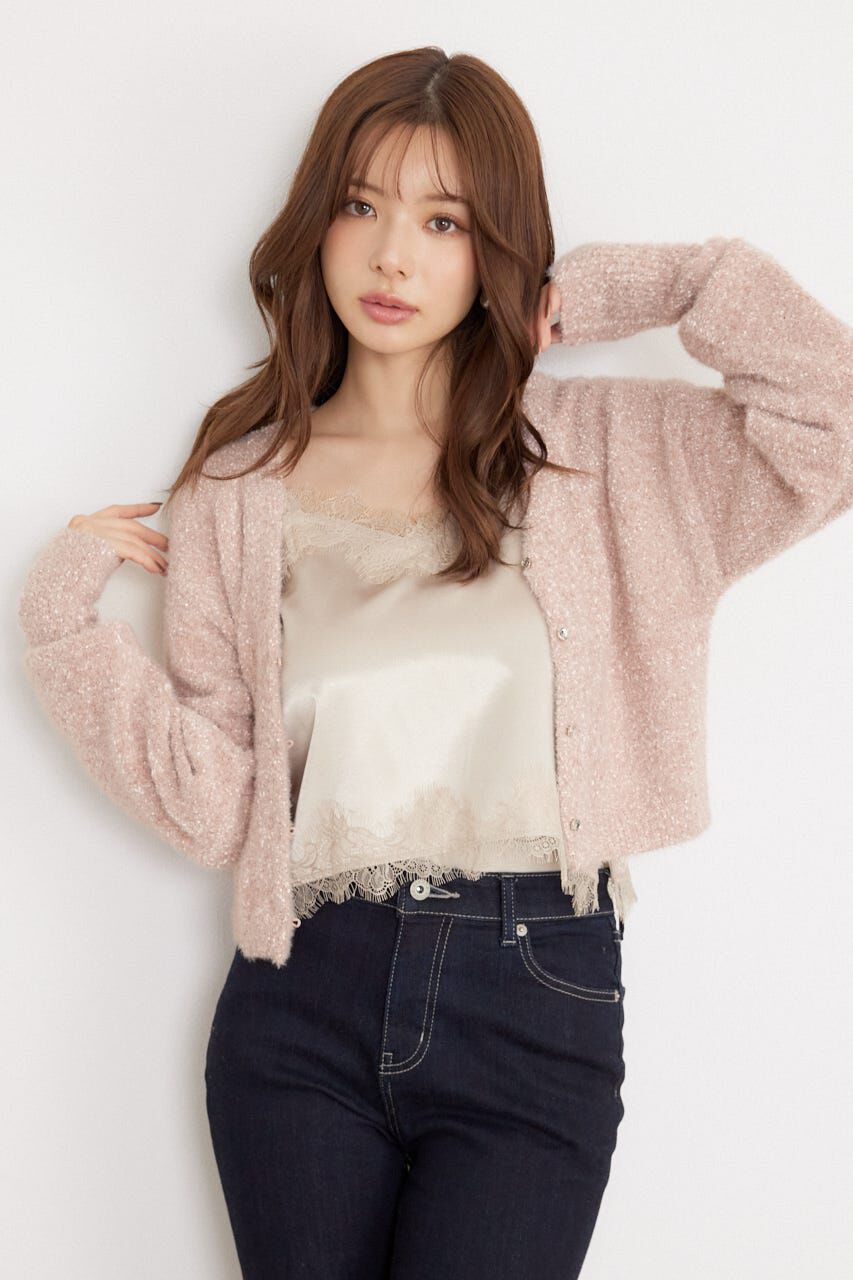 rienda「ポイントレースサテンキャミトップス」|キャミソール|