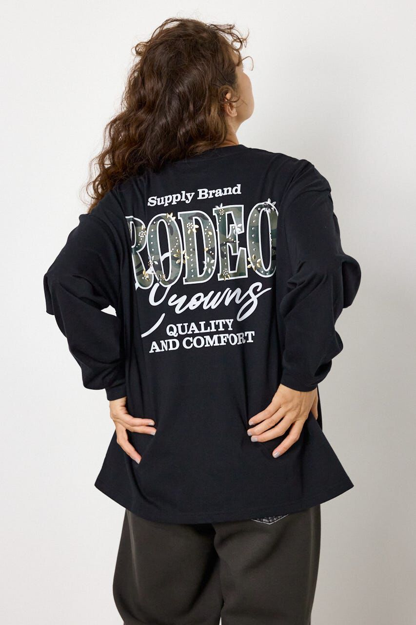 RODEO CROWNS「ホットフィットスタッズロゴロングTシャツ」|Tシャツ・カットソー|