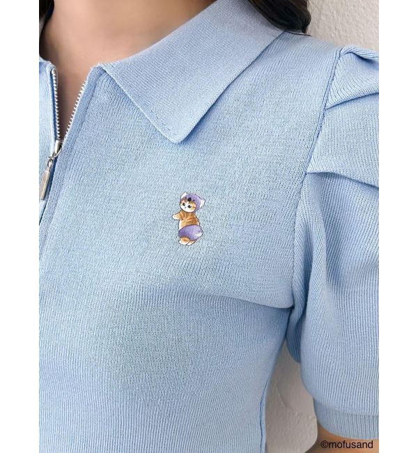 dazzlin「【mofusandコラボ】ジップコンパクトニットトップス」|ニット・セーター|