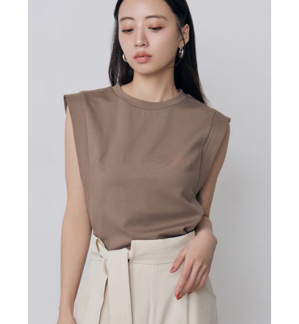 MURUA「フレンチスリーブトップス【接触冷感】」|Tシャツ・カットソー|モカ
