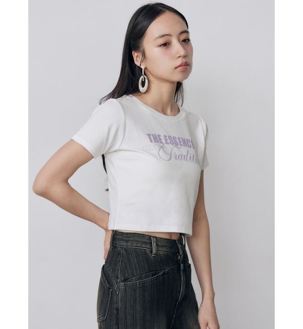 MURUA「MIXタイプフェイスクロップドTシャツ」|Tシャツ・カットソー|