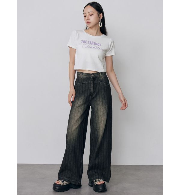 MURUA「MIXタイプフェイスクロップドTシャツ」|Tシャツ・カットソー|