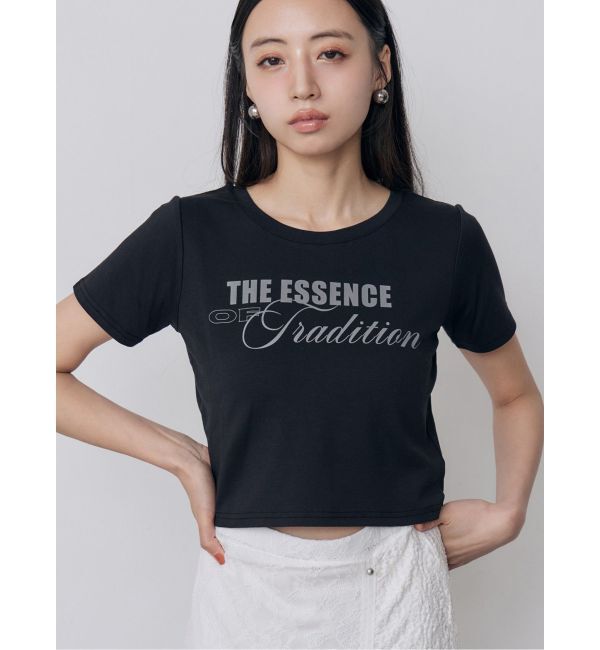 MURUA「MIXタイプフェイスクロップドTシャツ」|Tシャツ・カットソー|ブラック