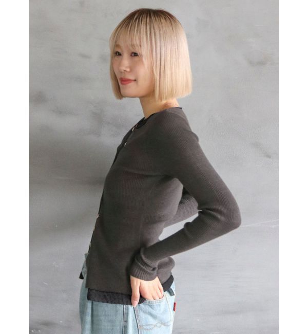 Ungrid「レイヤードデザインニットカーディガン」|カーディガン|