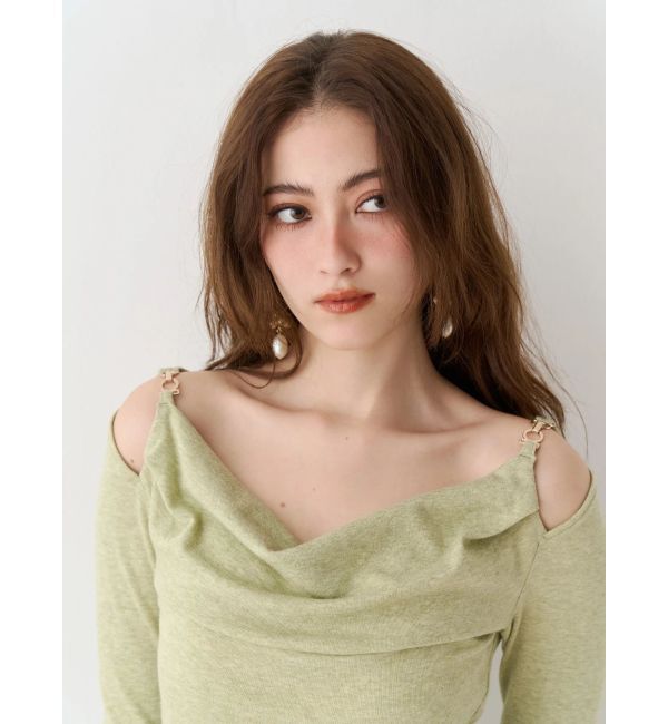 EVRIS「チェーンドレープリブトップス」|Tシャツ・カットソー|
