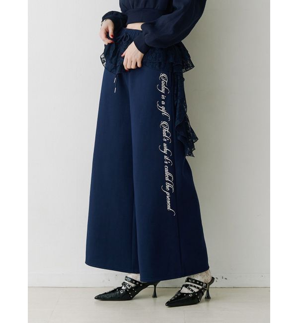 jouetie「レースドッキングスウェットパンツ【セットアップ対応】」|その他|ネイビー