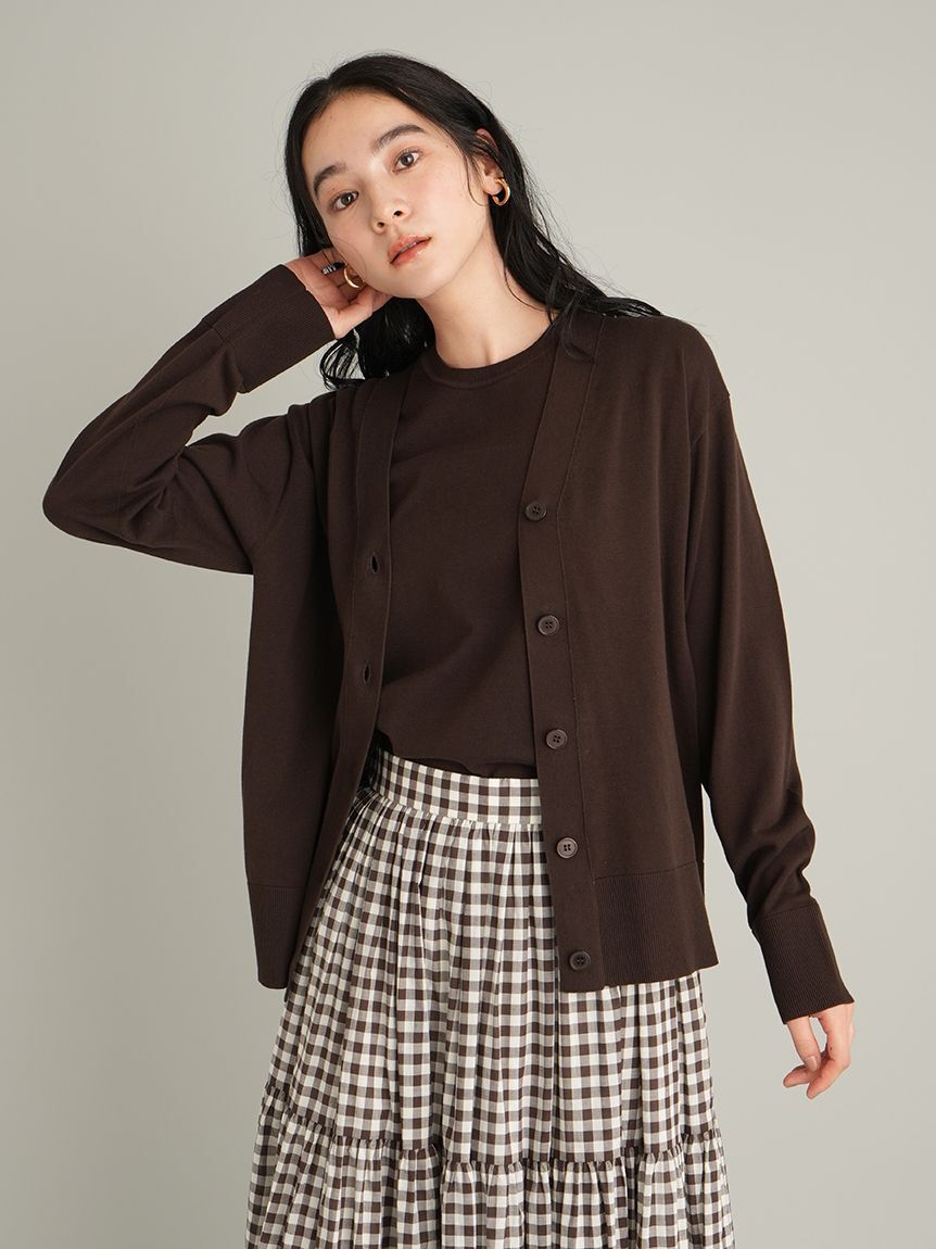 Mila Owen「【ウォッシャブル】アンサンブルギザコットンＶネックカーディガン」|カーディガン|DBRW