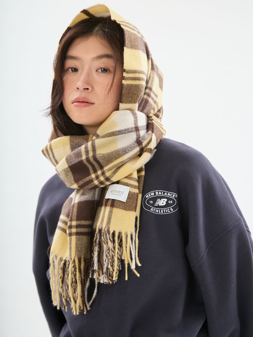 emmi atelier「チェックマフラー」|マフラー|YEL