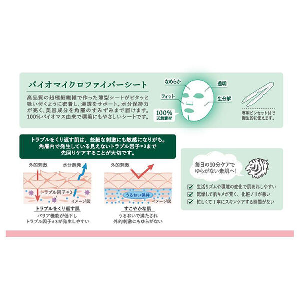  「クリアターン タイガレイド CICAリペア マスク (30枚)」|フェイスマスク・パック|