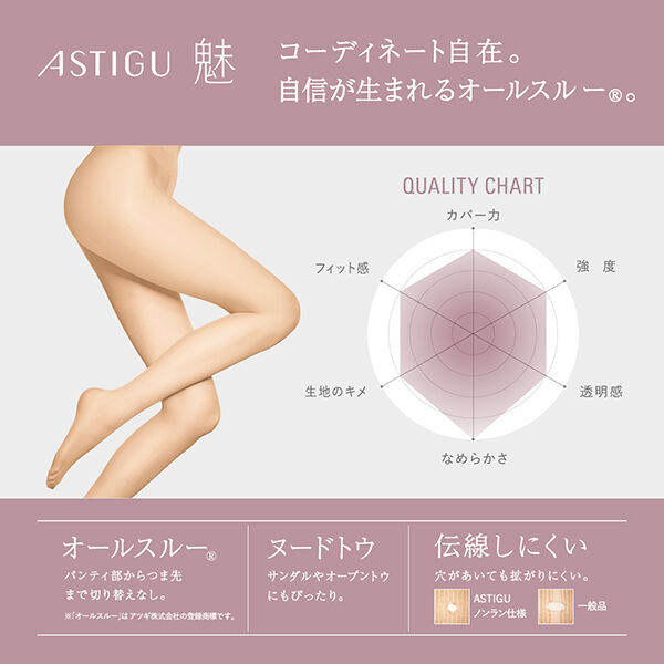  「ASTIGU(アスティーグ) 【魅】切替なし ストッキング AP6004 コパーブラウン（201） 本体 (L-LL)」|その他|