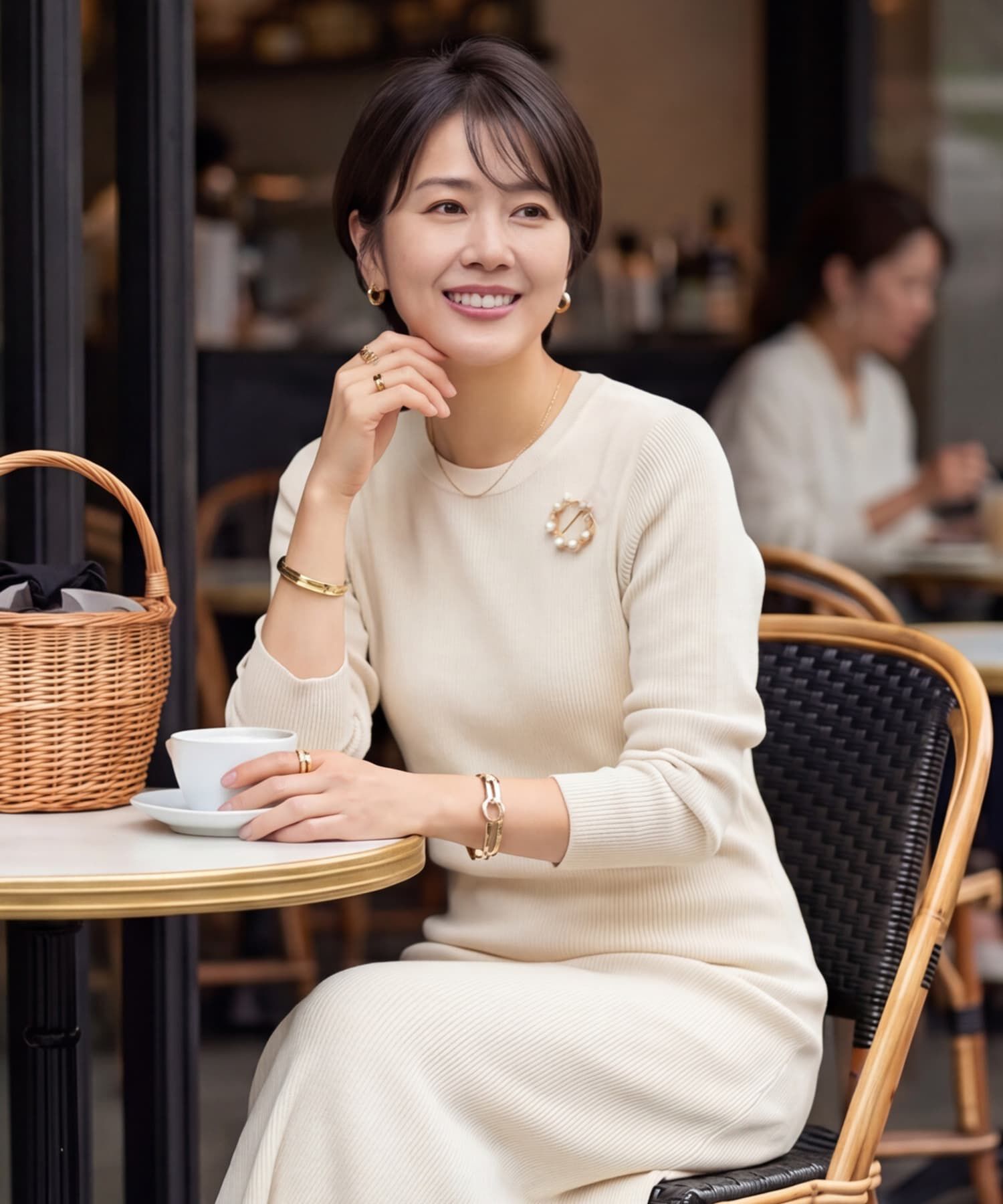 STYLE DELI「【DELI by】リーフサークルパール調ブローチ」|ブローチ・コサージュ|