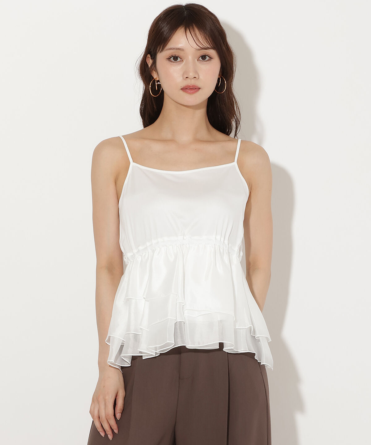 アンドクチュール「Wカラーフレンチスリーブカットプルオーバー&times;キャミセット」|Tシャツ・カットソー|