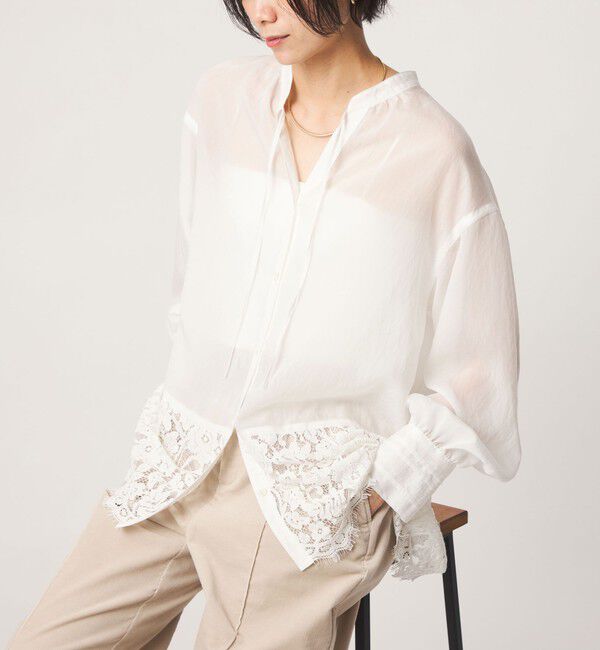UNITED ARROWS green label relaxing「【結論シリーズ】ミルフィーユレースブラウス」|シャツ・ブラウス|