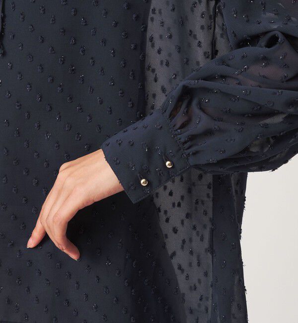 UNITED ARROWS green label relaxing「シアー フリルネック ブラウス」|シャツ・ブラウス|