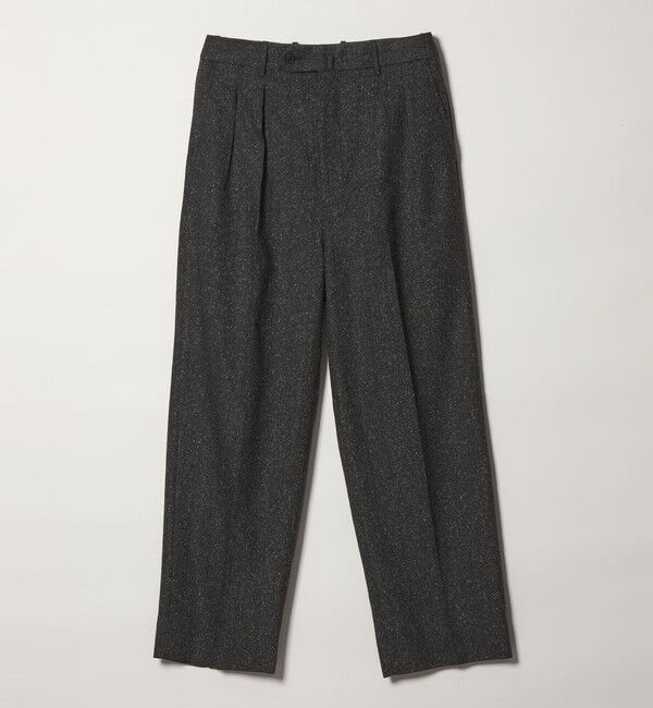 STEVEN ALAN「＜Steven Alan＞ ネップ ヘリンボーンツイード イン ツープリーツ ドレス トラウザーズ II」|スラックス|BLACK